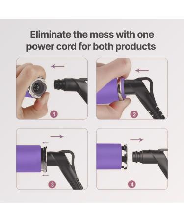 818 Pro Salon Hair Dryer & Straightener Set | 110 000 RPM Ionic Ultralight Blow Dryer with Diffuser | 2-in-1 Titanium Curler & Straightener | 9ft Detachable Power Cord - Violet - Buy Online on GoSupps.com