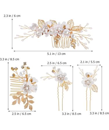 Didiseaon Flower Bridal Combs Bridal Flower Hair Accessory Rhinestone Hairpin Rhinestones Wedding Side Comb Handmade Flower Pearl Hairpin for Wedding Bridal - Buy Online on GoSupps.com