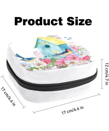 GIAPB Sanitary Napkin Storage Bag - Floral Bird House Design | Period Tampon Makeup Pad Pouch - Buy Online on GoSupps.com