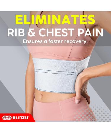 BLITZU Broken Rib Brace & Chest Binder - Post-Surgery Support for Cracked Fractured Ribs | Compression & Pain Relief - Regular Size - Buy Online on GoSupps.com