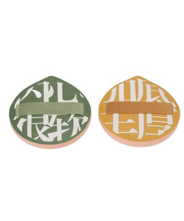 Powder Puff Ultra Soft Wet Dry Thickening Powder Pads for Cosmetics (Green Yellow)