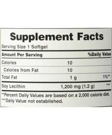 Puritan's Pride Soy Lecithin 1200mg 250 Count - Natural Source of Phospholipids - Buy Online on GoSupps.com