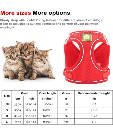 Neuwehe Cat Dishes Set - Leash Outbreak-Proof Cat Tableware with Adjustable Reflective Harness for Kittens/Dogs (XS Red) - Buy Online on GoSupps.com