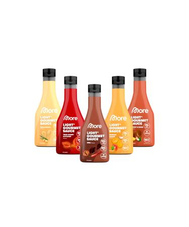 More Light Gourmet Sauce 5 x 285ml - BBQ Burger Sweet and Sour True Curry Ketchup & Hollandaise calorie -reduced sauce without mixed sugar and unnecessary fat (5er bundle)