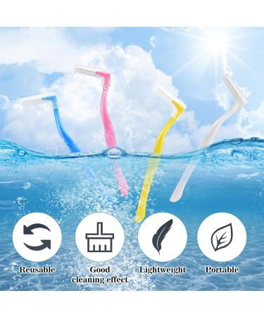 20 Interdental Brushes - L-Shaped Toothbrushes for Between Teeth | Non-Slip Handle | Orange Blue White Pink - Ideal for Effective Tooth Cleaning - Buy Online on GoSupps.com