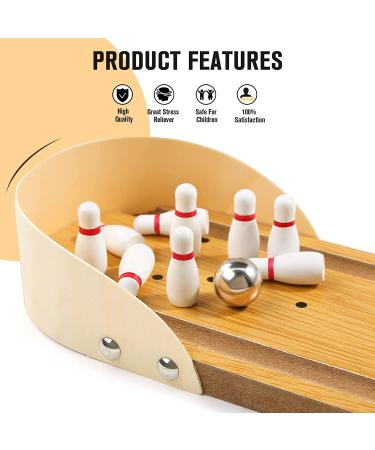 3 Otters Mini Bowling Set - Wooden Tabletop Game for Home and Office | Desk Toys for Coworkers - Buy Online on GoSupps.com