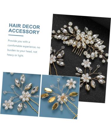 minkissy 5 Sets Hairpin Bridal Hair Combs Pearl Hair Combs Decorative Headpiece Decorative Hair Combs Wedding Decorations for Ceremony Hair Decor Accessory Zinc Alloy Horse Eye Bride - Buy Online on GoSupps.com