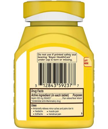Bayer Aspirin 325mg Coated Tablets 300ct - Genuine Pain Relief - Buy Online on GoSupps.com