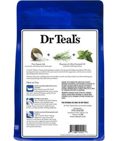 Dr. Teal's Epsom Salt Bath Soak Variety Gift Set - Relaxing Eucalyptus & Spearmint, Revitalizing Rosemary & Mint - 2 Pack (3lbs Each) for Stress Relief & Wellness Therapy - Buy Online on GoSupps.com