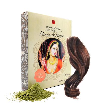Henna & Indigo Powder - Brown Hair Dye - Fresh & Pure Organic - 200g - Indian Natural Hair Care