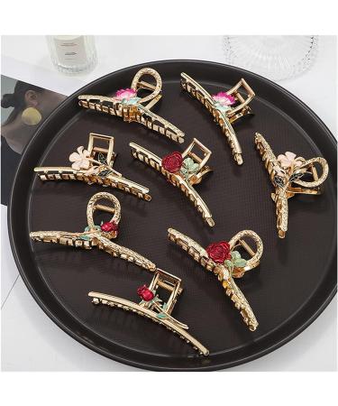 Hair Claw Clip Metal Hair Clips Hair Claw Clips Hair Hairpins Romantic Rose Flower Lily Metal Hair Claws Women Hairstyle Barrettes Hair Accessories Accessories Gift Clips (Color : D Size : 12cm) (Co - Buy Online on GoSupps.com