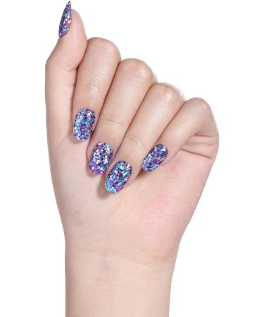 Bluesky Platinum Jubilee Glitter Gel Polish - Purple Blue Silver - Long Lasting Chip Resistant 10ml - Buy Online on GoSupps.com