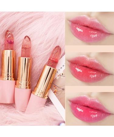KTouler Color Change Crystal Flower Jelly Lipstick Set - Long Lasting Moisturizing Lip Gloss for Women and Girls - Buy Online on GoSupps.com