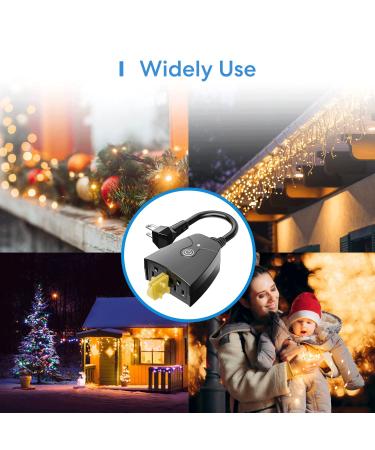 meross Outdoor Smart Plug - Compatible with Apple HomeKit, Alexa, Google Assistant - Waterproof WiFi Outlet for Remote Control - Timer, FCC/ETL Certified - 2 Sockets - Buy Online on GoSupps.com