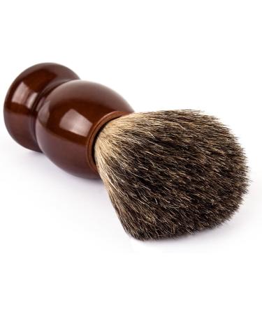 QSHAVE Handmade Pure Badger Hair Shaving Brush with Real Wood Base - Ideal for Wet Shave with Safety Razor or Double Edge Razor - Buy Online on GoSupps.com