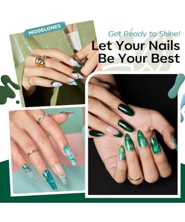 Modelones Blue Green Gel Nail Polish - 6 Colors Misty Gray Dark Green Glitter Gel Polish Kit Sage Green Baby Blue Nail Gel Polish Soak Off UV Gel Nail Lamp Gel Nail Kit DIY Home Nails Manicure Gifts - Buy Online on GoSupps.com