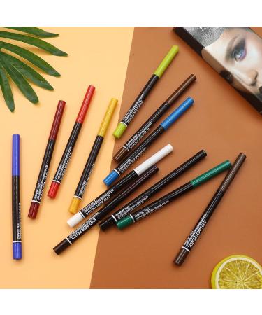 12 Color Waterproof Gel Eyeliner Set - Long Lasting Smudge Proof Colored Eyeliner Makeup for Women and Girls - Buy Online on GoSupps.com