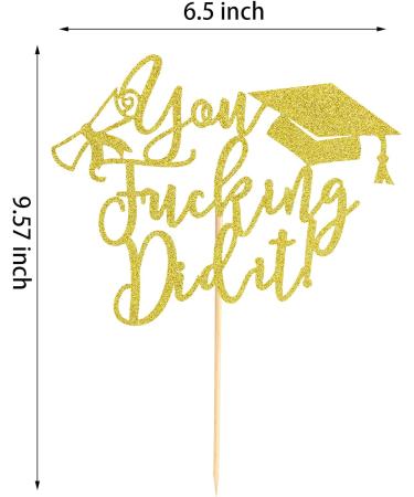 Arthsdite 1Pc You Did It Cake Topper/Class of 2024 Cake Decorations/Congrats Grad Graduation Party Decorations - Gold Glitter Gold You Did It Cake Topper - Buy Online on GoSupps.com