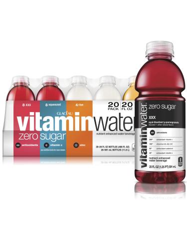 Glaceau Vitamin Water Zero Variety Pack, (400 Fluid Ounce) 20 Fl Oz (Pack of 20)