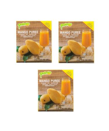 Pamai Pai three-pack: 3 x 500g mango pulp puree mango puree mango pulp unsweetened
