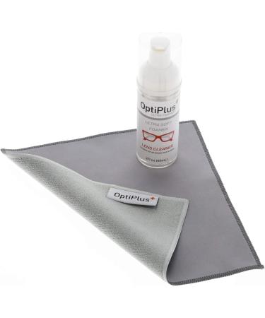 OptiPlus Ultrasoft Foam Lens Cleaner & Microfiber Cloth | Streak-Free Glasses Cleaning Solution - International Shipping Available - Buy Online on GoSupps.com