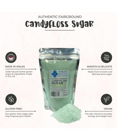 Baking Beauty and Beyond Premium Floss Sugar for Cotton Candy - Cotton Candy Flossing Sugar with Natural Ingredients Perfect for Every Occasion Bulk Floss Sugar 800g - Mojito Flavour - Buy Online on GoSupps.com