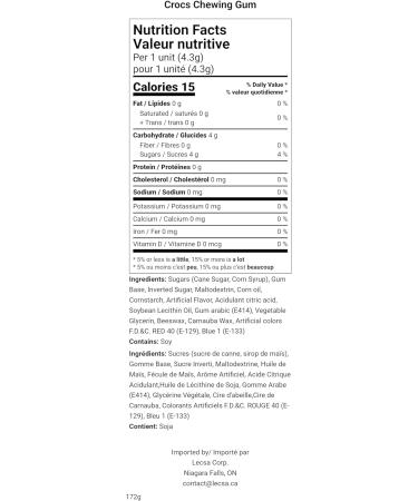 Chewing Gum Buzzy Croc - Raspberry Flavour - 172g case (40x4 3g.) - Imported from Brazil - Lecsa Specialty Snacks Raspberry 1 count (Pack of 1) - Buy Online on GoSupps.com