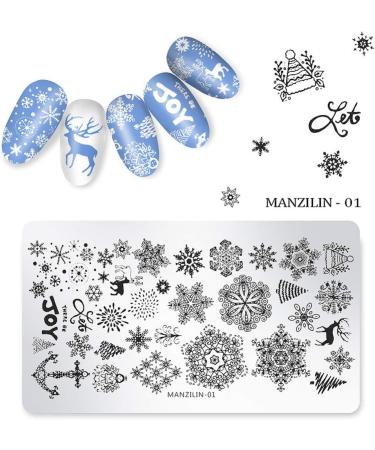 Uonlytech Christmas Nail Art Stamp Plates - 5pcs DIY Stencils for Perfect Manicure | Festive Nail Polish Stickers for Women - Buy Online on GoSupps.com