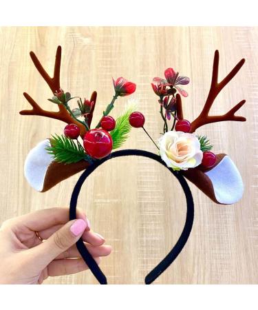 Wedity LED Flower Light up Antlers Headbands Glowing Headband Christmas Hair Bands Party Decorative for Women and Girls (Colour 2) - Buy Online on GoSupps.com