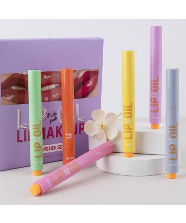 Joberio Lip Plumping Gloss Click Lip Gloss Pen Solid Moisturizing Lip Gloss Click Lipstick Jelly Lip Plumping Pen Long Lasting Lip Gloss  - Buy Online on GoSupps.com