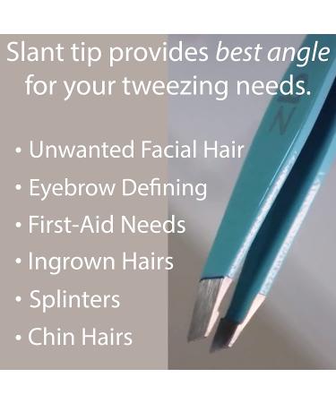 Zizzili Basics Limited Edition Aqua Ombr Slant Tweezer - Precision Eyebrow Hair Removal - Buy Online on GoSupps.com