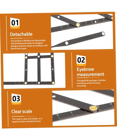 Angoily 7 Pcs Second Generation Scale Microblading Ruler Eyebrow Measuring Rulers Metal Makeup Set 25x5x0.6cmx7pcs Blackx7pcs - Buy Online on GoSupps.com