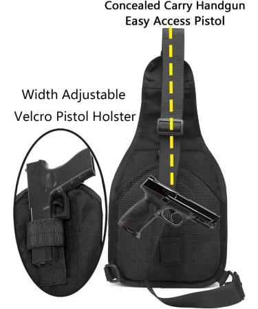 ATBP Small Tactical Sling Backpack with Concealed Pistol Holster - Black - Buy Online on GoSupps.com