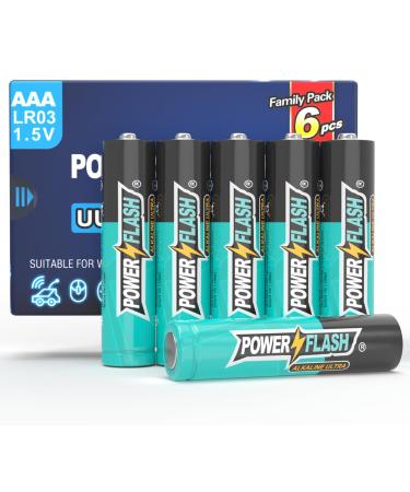 6 AAA Batteries Batteries Provide Long Lasting Power 10 Year Battery Warranty Alkaline AAA Batteries for Home and Office Equipment