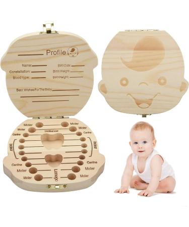 Baby Boy Wooden Tooth Fairy Keepsake Box - Kids Tooth Storage Organizer - Buy Online on GoSupps.com