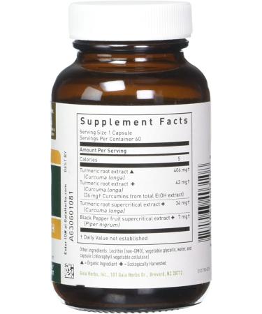Gaia Herbs Turmeric Supreme Extra Strength - 60 Vegan Liquid Phyto-Caps for Joint & Immune Support - Buy Online on GoSupps.com
