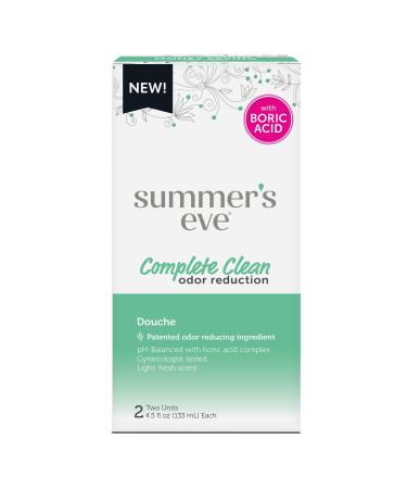 Summer's Eve Feminine Douche Complete Clean Odor Reduction with Boric Acid Complex 2 Units 4.5 oz Each Sanitary Napkin