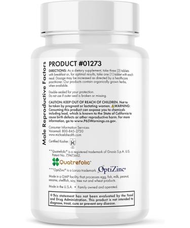 MICHAEL'S Health Naturopathic Programs Male & Female Reproductive Factors Couples' Pack - 60 Vegetarian Tablets Per Bottle - Nutrients for Conception Support - 20 Servings Per Bottle - Buy Online on GoSupps.com