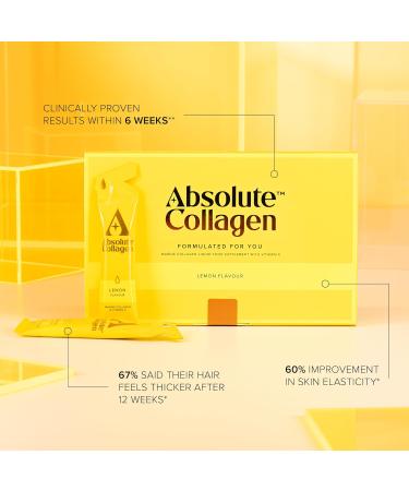 Absolute Collagen Marine Liquid Supplement for Women - 8000mg Collagen - Original Lemon Flavor - 14 Sachets - Buy Online on GoSupps.com