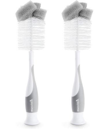 Munchkin Sponge Bottle Brush 2 Count - Grey  - Buy Online on GoSupps.com