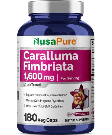 Caralluma Fimbriata 1600mg - 180 Veggie Capsules (Non-GMO & Gluten Free)