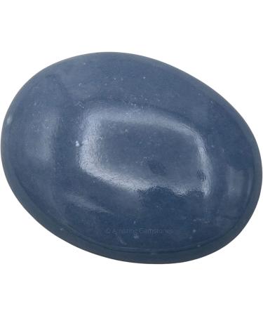 Angelite Palm Stone for Chakra Balancing, Reiki Healing & Crystal Grid - Hot Massage Worry Stone - Buy Online on GoSupps.com