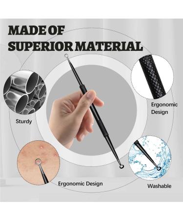 9-in-1 Stainless Steel Blackhead Remover Kit for Nose and Facial Care - Blackhead Extraction and Pimple Popper Tools Set - Buy Online on GoSupps.com