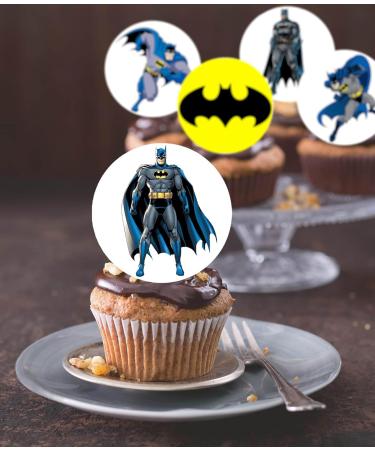 24 x Pre-Cut Batman 1 Edible Stand up Wafer/Rice Paper Cupcake Cake Toppers Birthday Party Superhero Decorations - Buy Online on GoSupps.com
