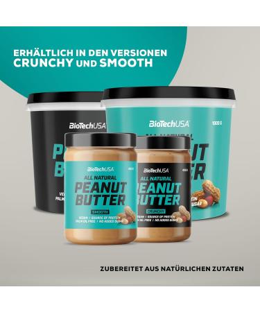 BiotechUSA Peanut Butter | Natural Vegan Protein | Gluten-Free High-Fiber 1kg Crunchy Spread - Enjoy Healthy Snacking! - Buy Online on GoSupps.com