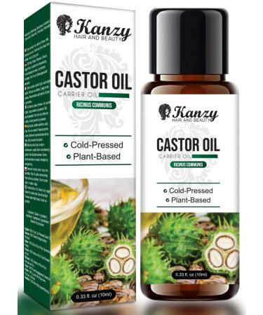 KANZY HAIR AND BEAUTY Kanzy Cold Pressed Castor Oil 10ml - Pure Castor Oil for Eyelashes Eyebrows Hair Beard Skin and Nails