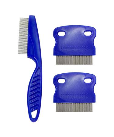 3-part cat dog flea comb portable flea comb for cats and dogs flea Tear Spain Remover Kamm pet dog cat cat grooming tool dog cat cat grooming comb for clean lice (blue)