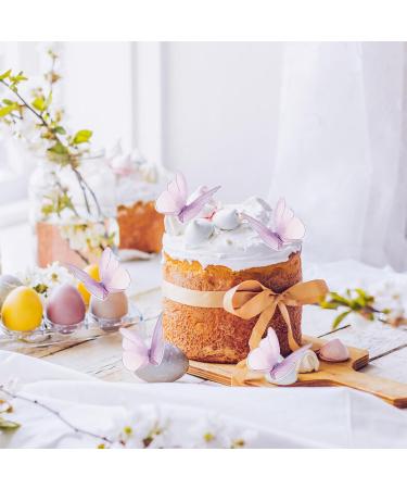 48 Edible Tortendeco Butterflies for Cakes - Purple Cake Decorations for Birthdays & Weddings | Muffin & Cake Topper - Buy Online on GoSupps.com