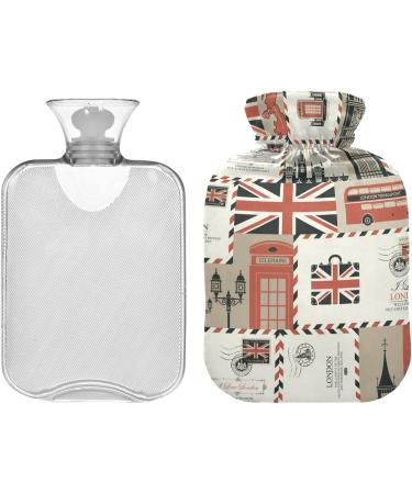 Naanle London Letter Heat Bottle - 1L Transparent Hot Water Bottle for Bed Hand & Feet Warmer | Pain Relief & Cold Therapy - Buy Online on GoSupps.com