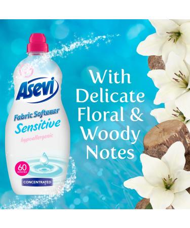 Asevi Fabric Softener 1.5L - 60 Washes Sensitive Liquid Laundry Conditioner - Buy Online on GoSupps.com